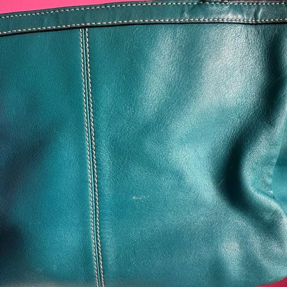 Coach Dark Teal Leather Shoulder/Handbag